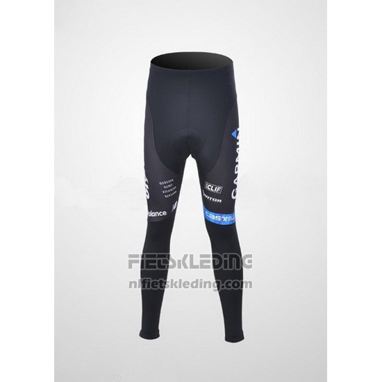 2011 Fietskleding Garmin Cervelo Blauw en Wit Lange Mouwen en Koersbroek
